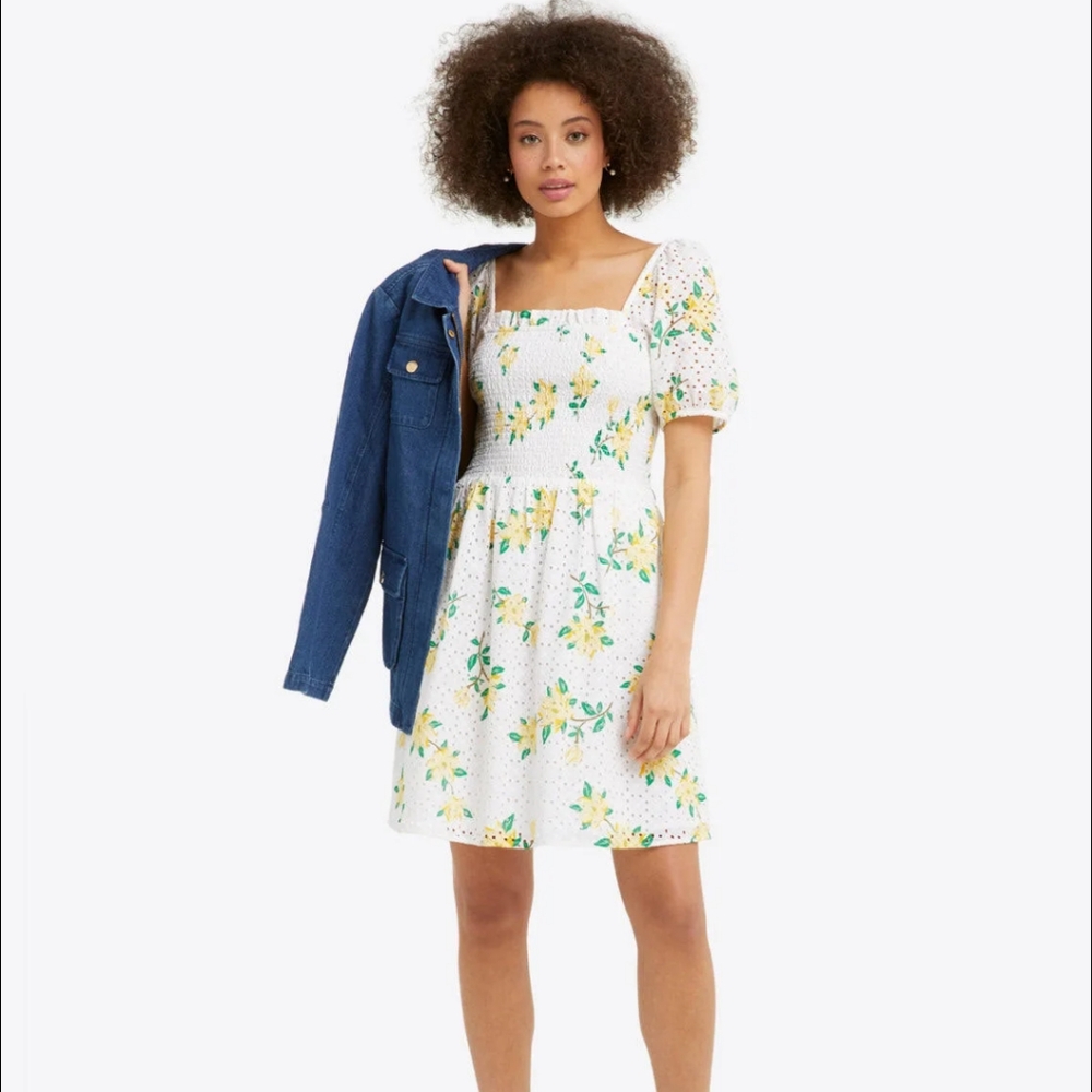 Sold Draper James Cam Smocked Dress In Magnolia Eyelet